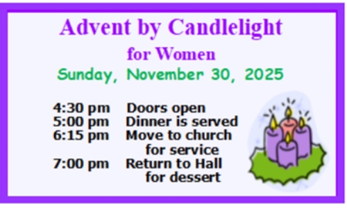  ADVENT BY CANDLELIGHT  NOVEMBER 30