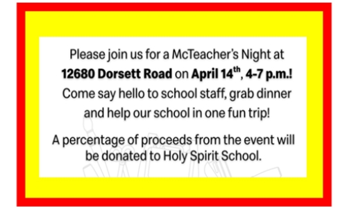 SCHOOL FUNDRAISER AT McDONALD'S