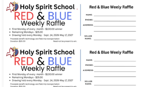 RED & BLUE RAFFLE FOR SCHOOL