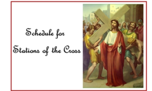 Schedule for Stations of the Cross