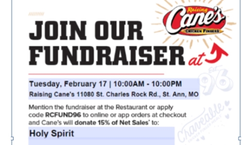 SCHOOL FUNDRAISER AT CANE'S