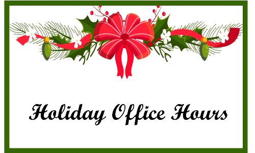 Holiday Office Hours