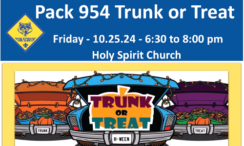 Trunk or Treat sponsored by Cub Scouts