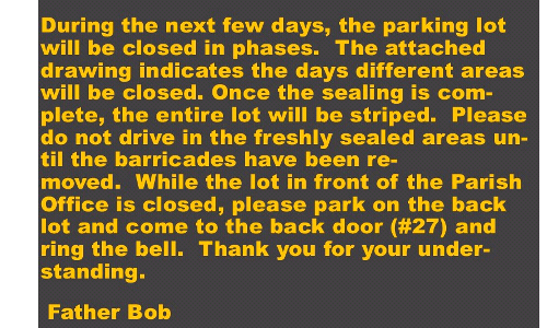       PARKING LOT CLOSURES